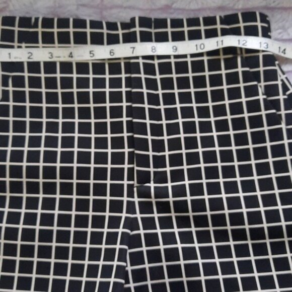 Zara Women Black White Check High Waisted Wide Leg Slit Pockets Shorts Size S - Picture 5 of 10